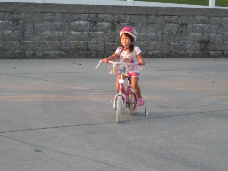 Karis riding her bike